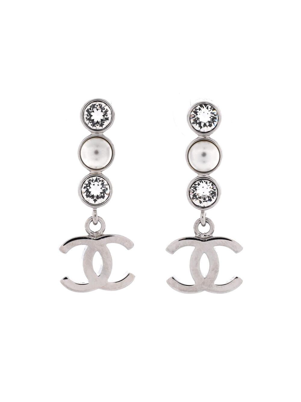 Chanel Cc Round Drop Dangle Earrings #371435C92B